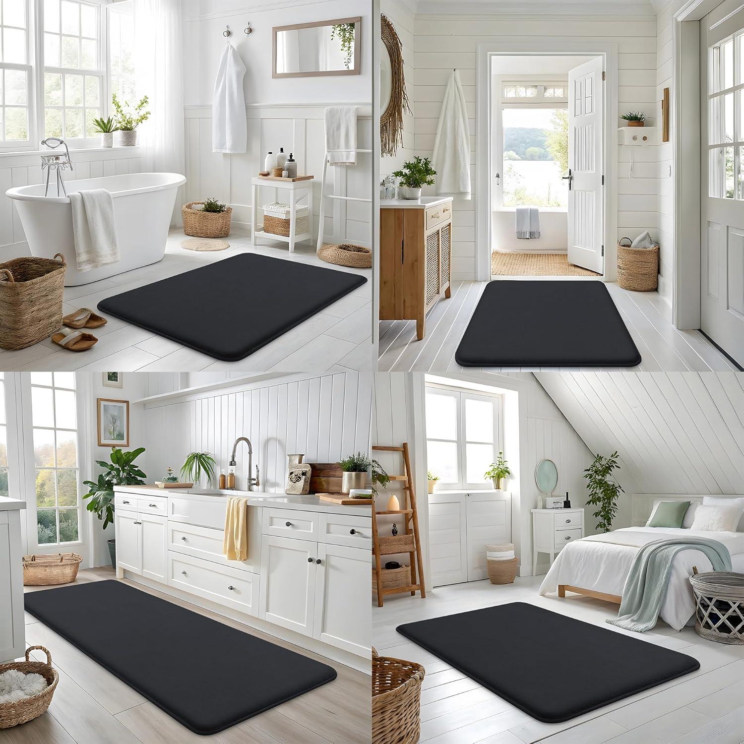 Alfombra de Baño Smiry 120x43 cm, Espuma de Memoria Antideslizante