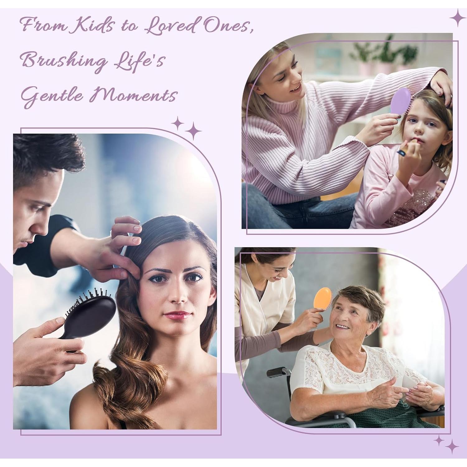 Paquete de 12 Cepillos Mini Desenredantes Phyyixs - Colores Vibrantes