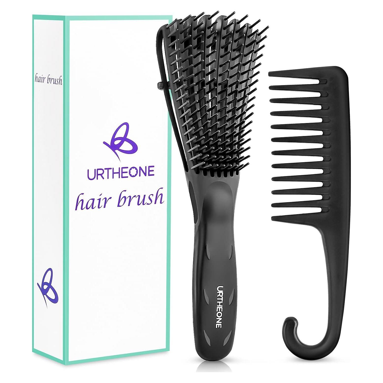 Cepillo Desenredante URTHEONE Negro para Cabello Rizado 3a-4c