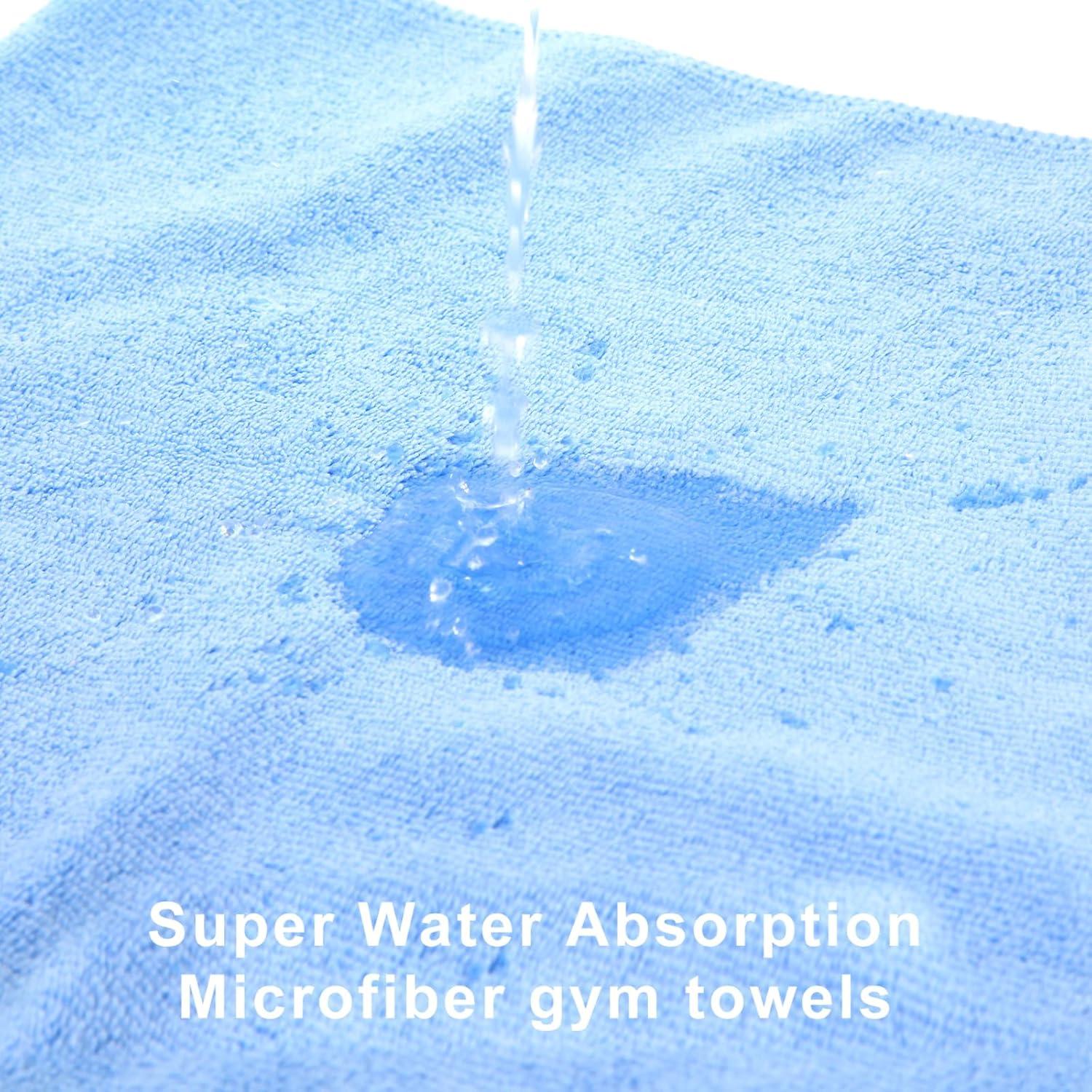 Juego de Toallas de Microfibra Wmiyafff 3 Piezas Azul 35x74 cm