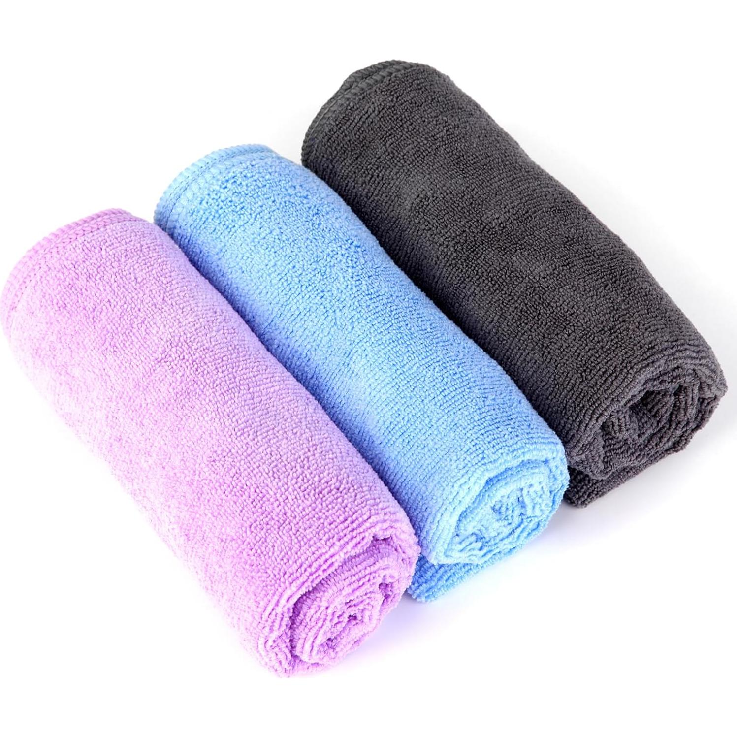 Juego de Toallas de Microfibra Wmiyafff 3 Piezas Azul 35x74 cm