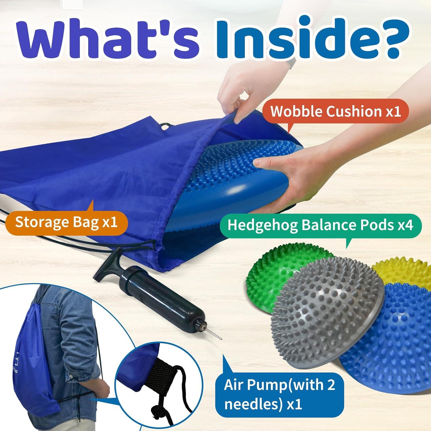 Juego de Cojines Inestables Biguphate - 4 Pods y Disco de Equilibrio