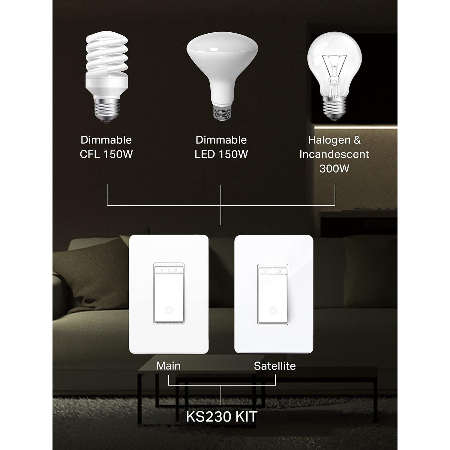 Interruptor Regulable Inteligente Kasa TP-Link 3 Vías KIT