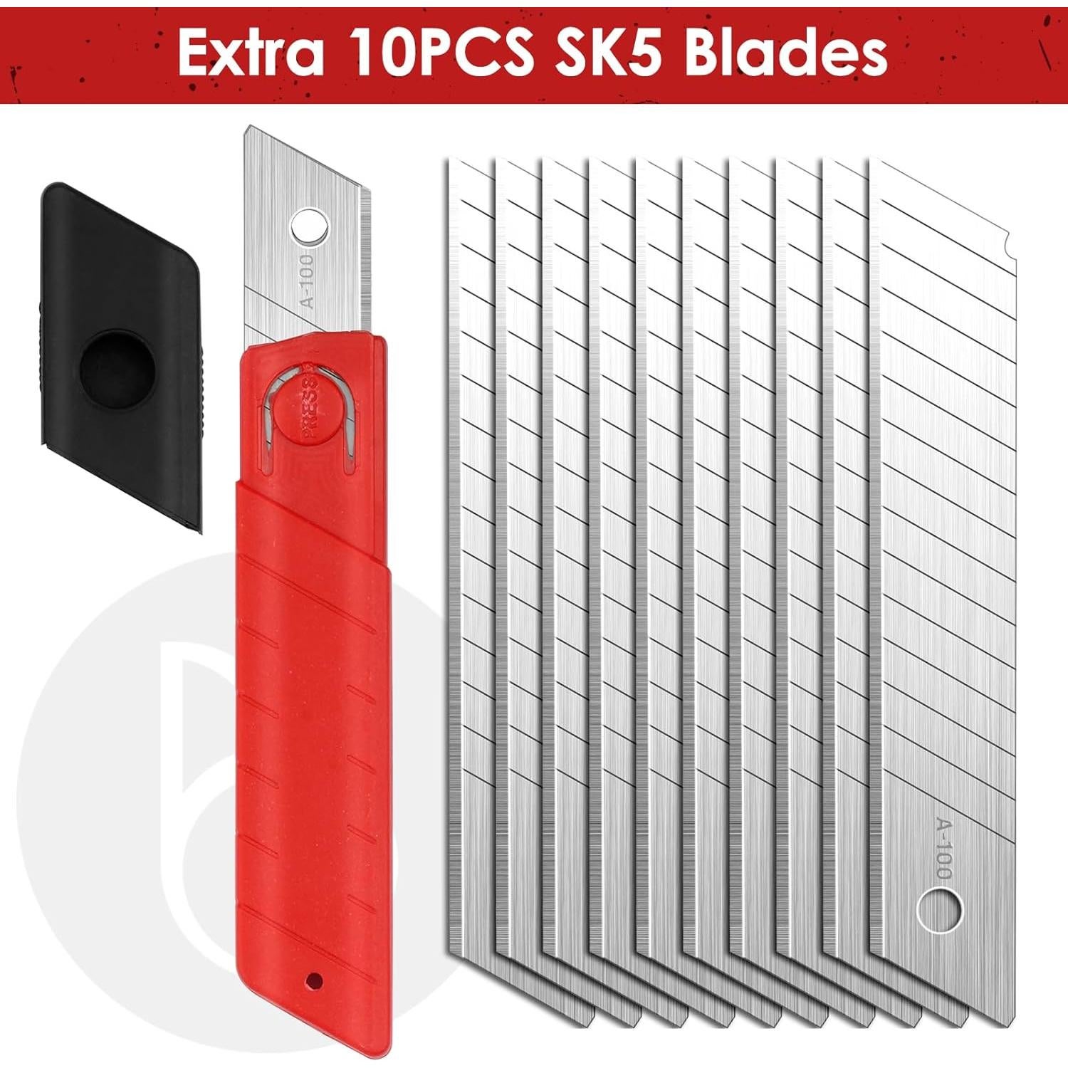 Cuchillo Utilitario Retráctil BIBURY 2 Pack Acero Inoxidable