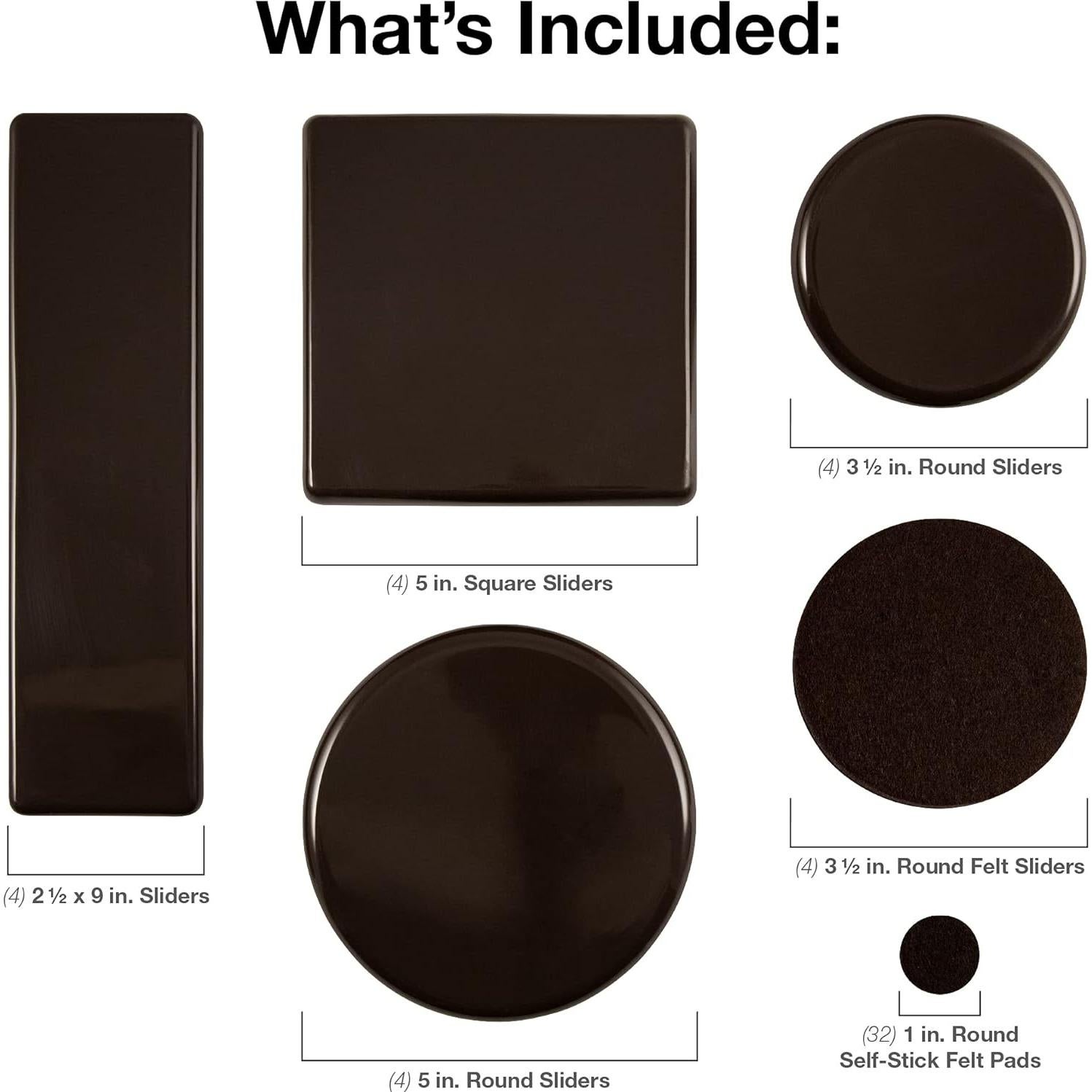 Super Sliders 4922895N Kit de Deslizadores de Muebles 52 Piezas