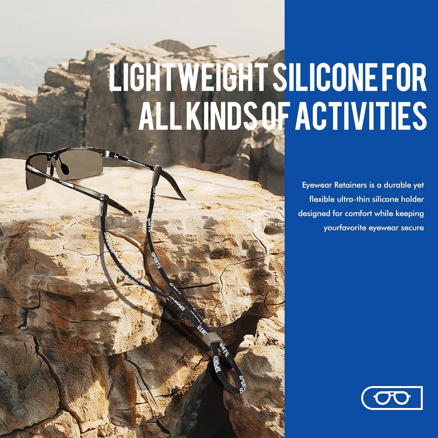 Correas para Gafas LAIREG Ajustables 71.12 cm - 4 PCS Negro