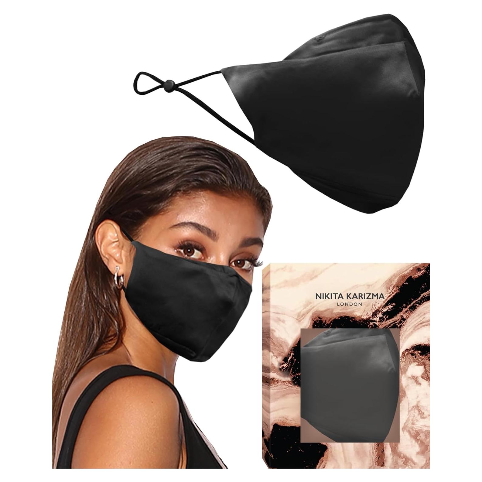 Mascarilla de Seda KARIZMA 90210 Negra Reutilizable 19 Momme