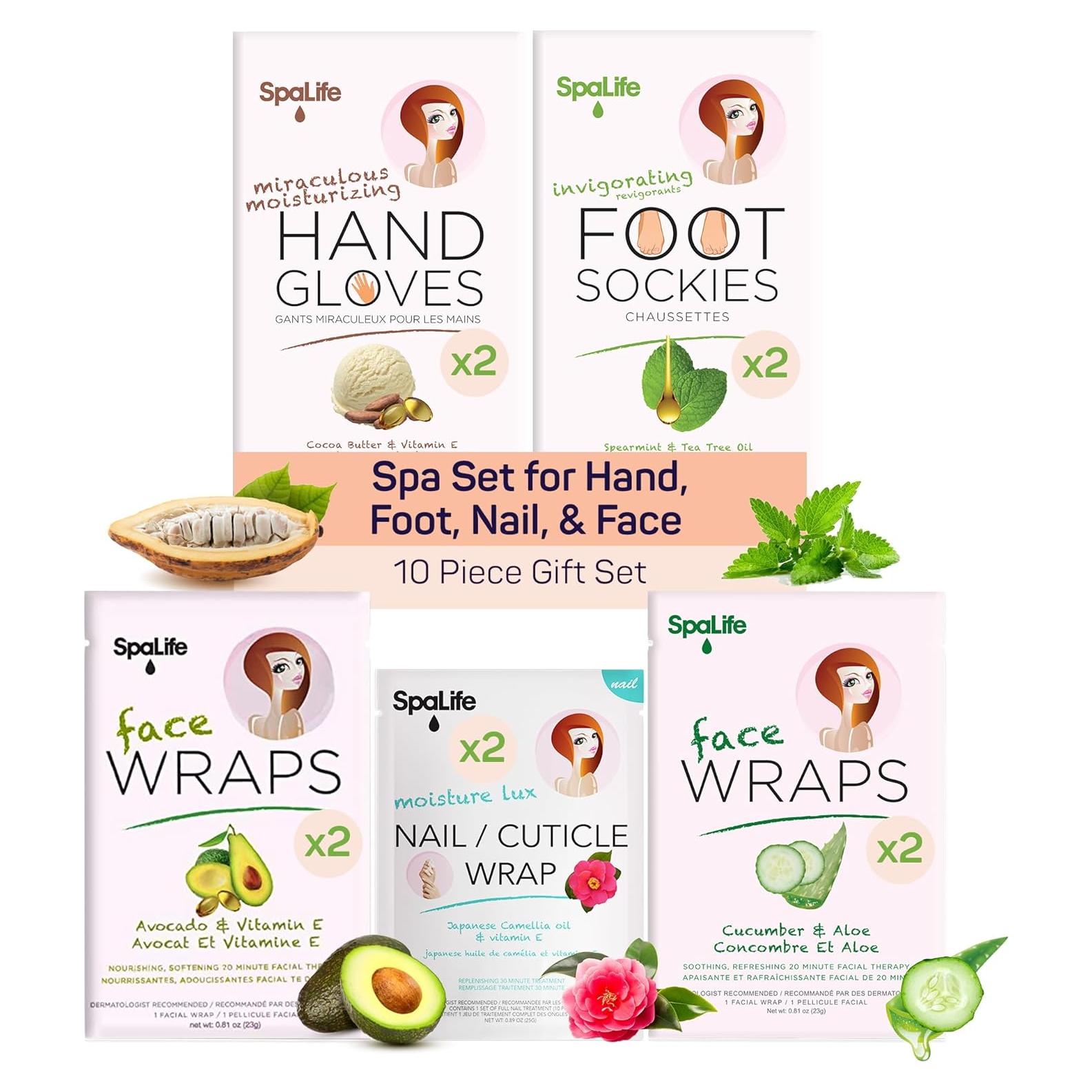 Conjunto de Spa Rosa SpaLife 10 Piezas Cuidado Piel Viaje