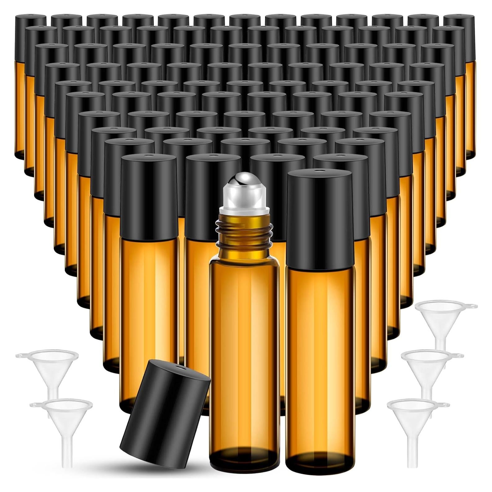 96 Botellas Roller de Aceite Esencial 10ml SEEWEY Ámbar