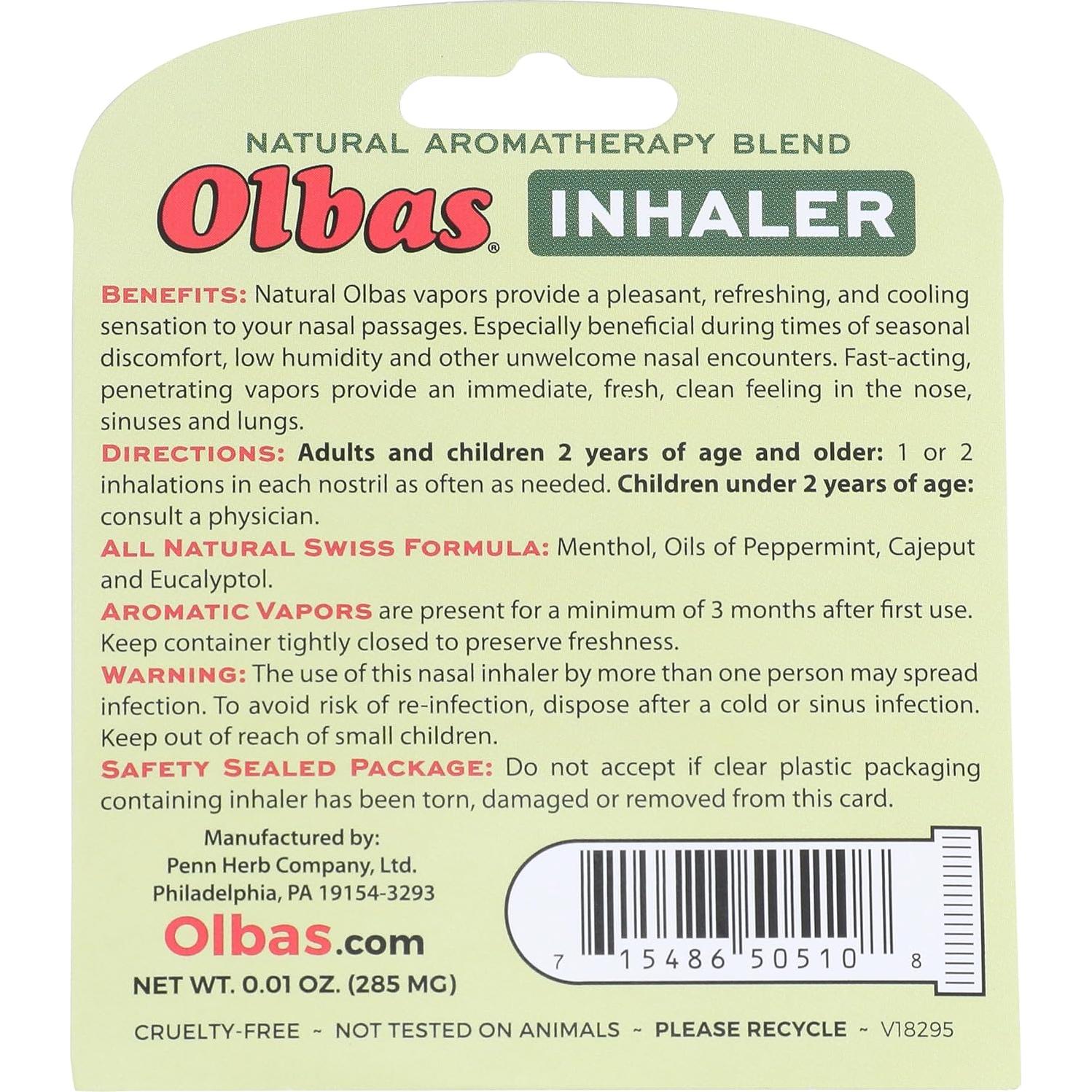 Inhalador Nasal Olbas 285 mg - Alivio Respiratorio Natural