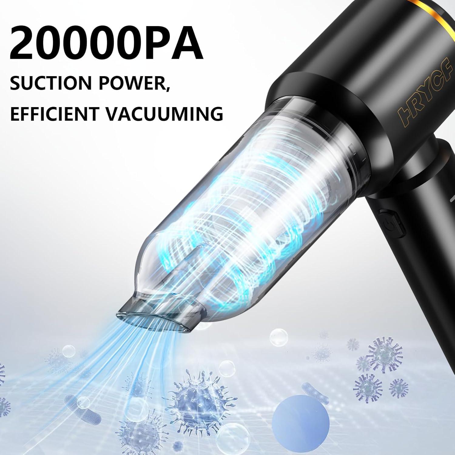 Aspiradora de Mano HRYCF 20000PA Portátil Recargable Negra