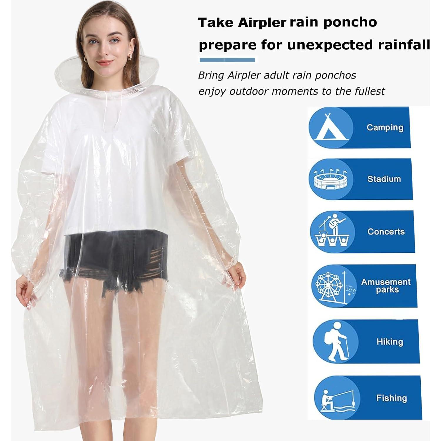 Ponchos de Lluvia Desechables Airpler para Adultos - 4 Unidades