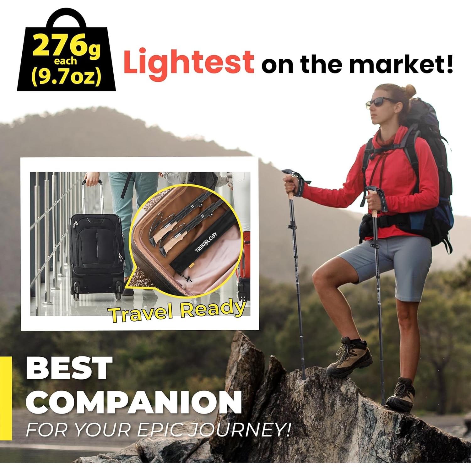 Bastones de Senderismo TREKOLOGY TREKZ XE - Aluminio Plegables