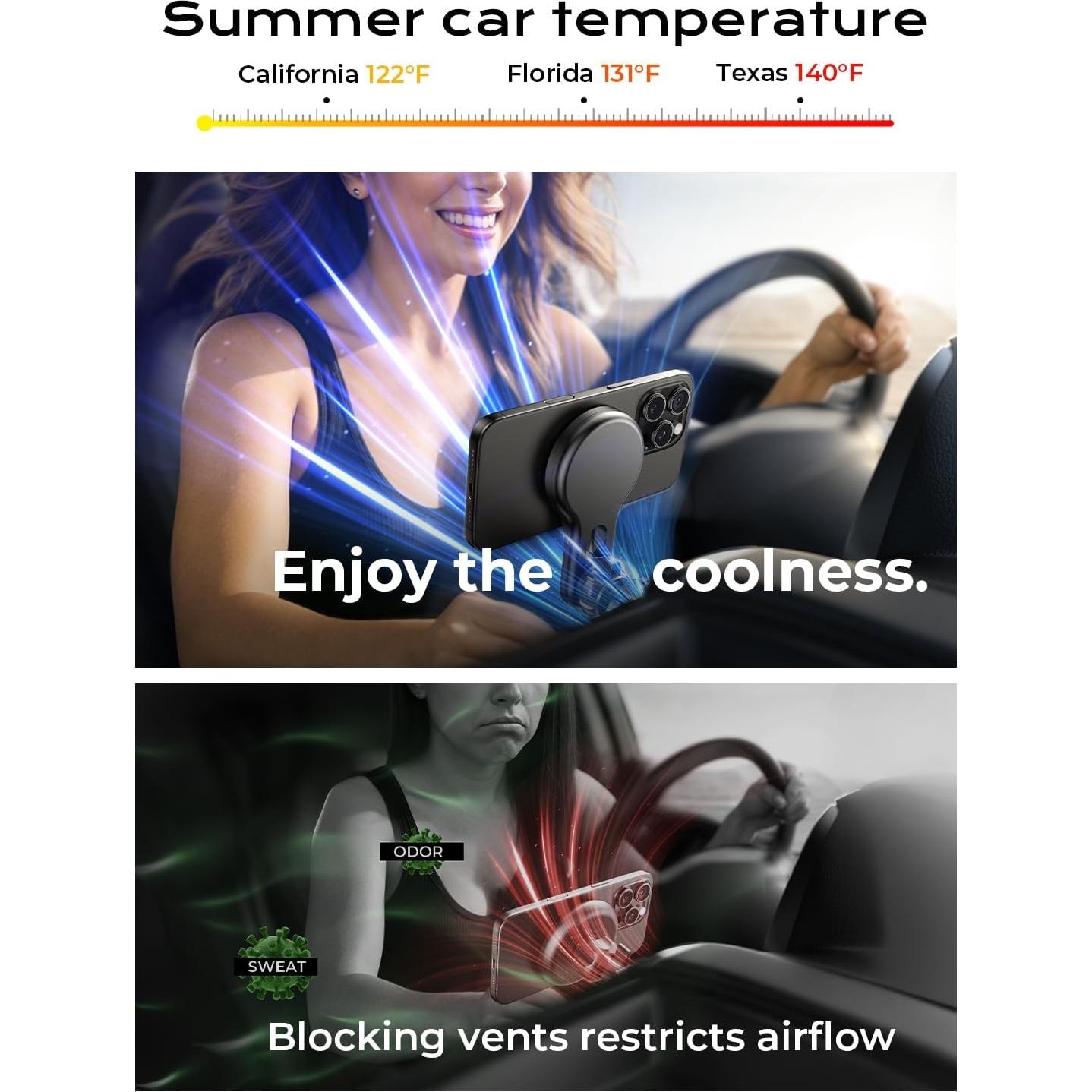 Cargador Inalámbrico MagSafe LISEN para Auto 15W Negro