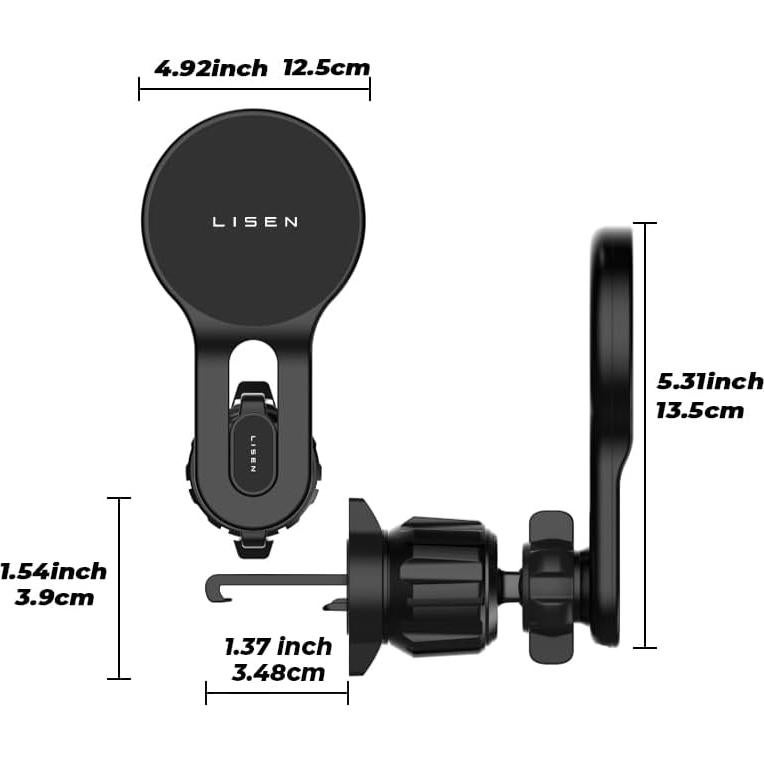 Cargador Inalámbrico MagSafe LISEN para Auto 15W Negro