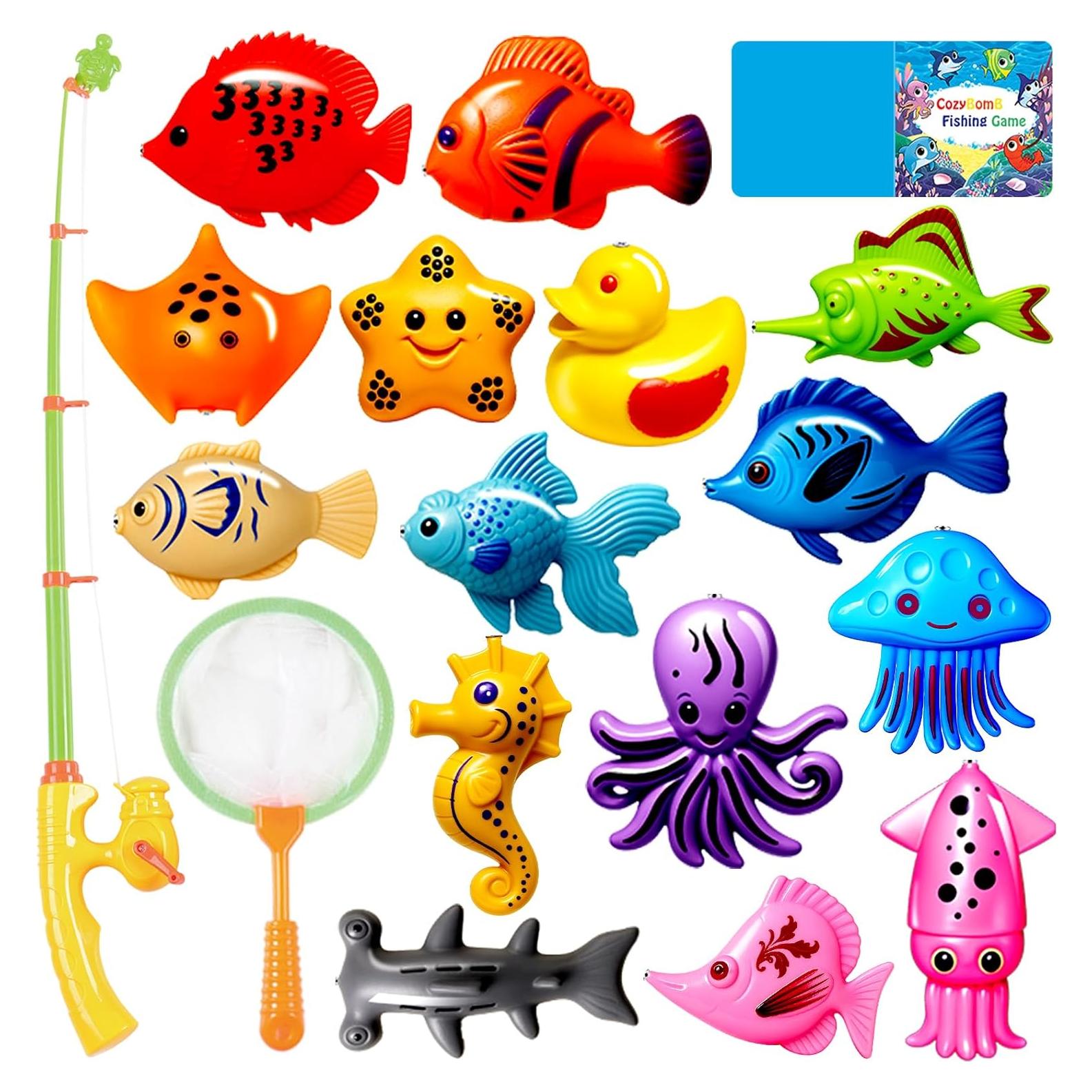 Juego de Pesca Magnético CozyBomB™ para Niños 15 Peces
