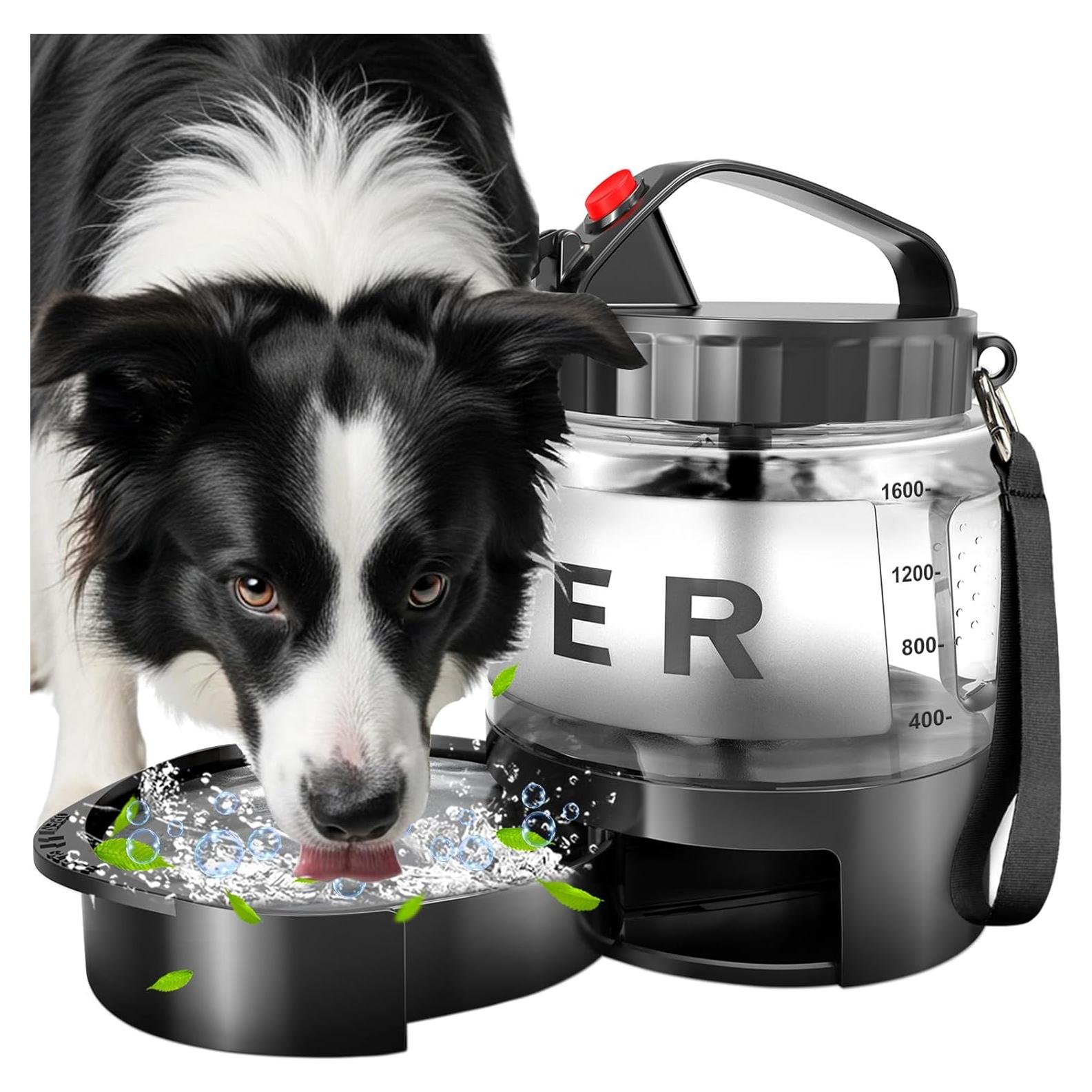 Botella de Agua Portátil para Perros SwSun 56oz Negra