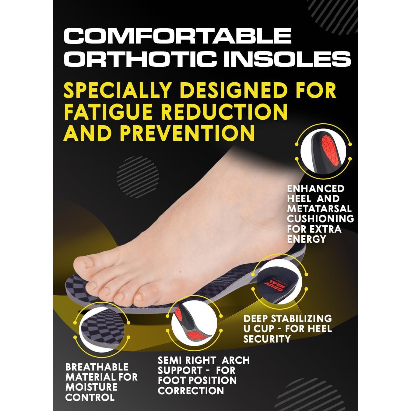 2 Paquetes de Plantillas Ortopédicas CRUVHEAL para Trabajo - Soporte Arco Medio Antifatiga - Tamaño S