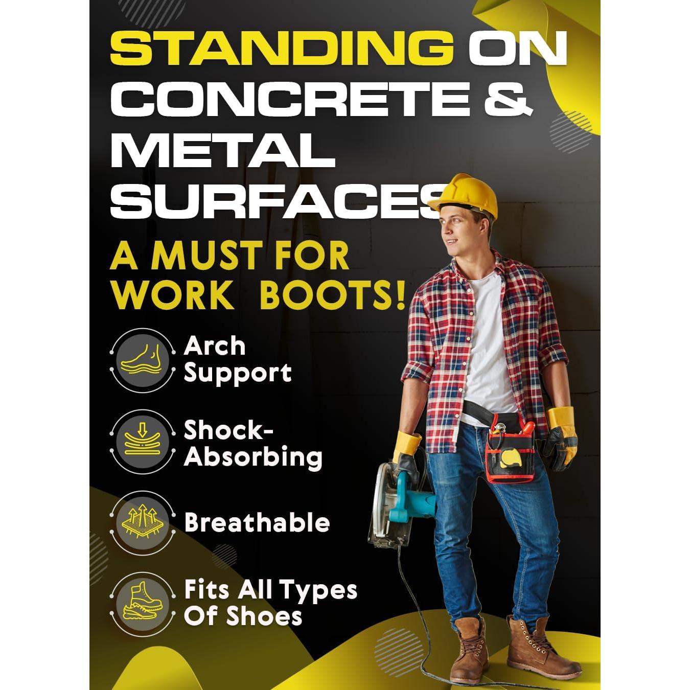 2 Paquetes de Plantillas Ortopédicas CRUVHEAL para Trabajo - Soporte Arco Medio Antifatiga - Tamaño S