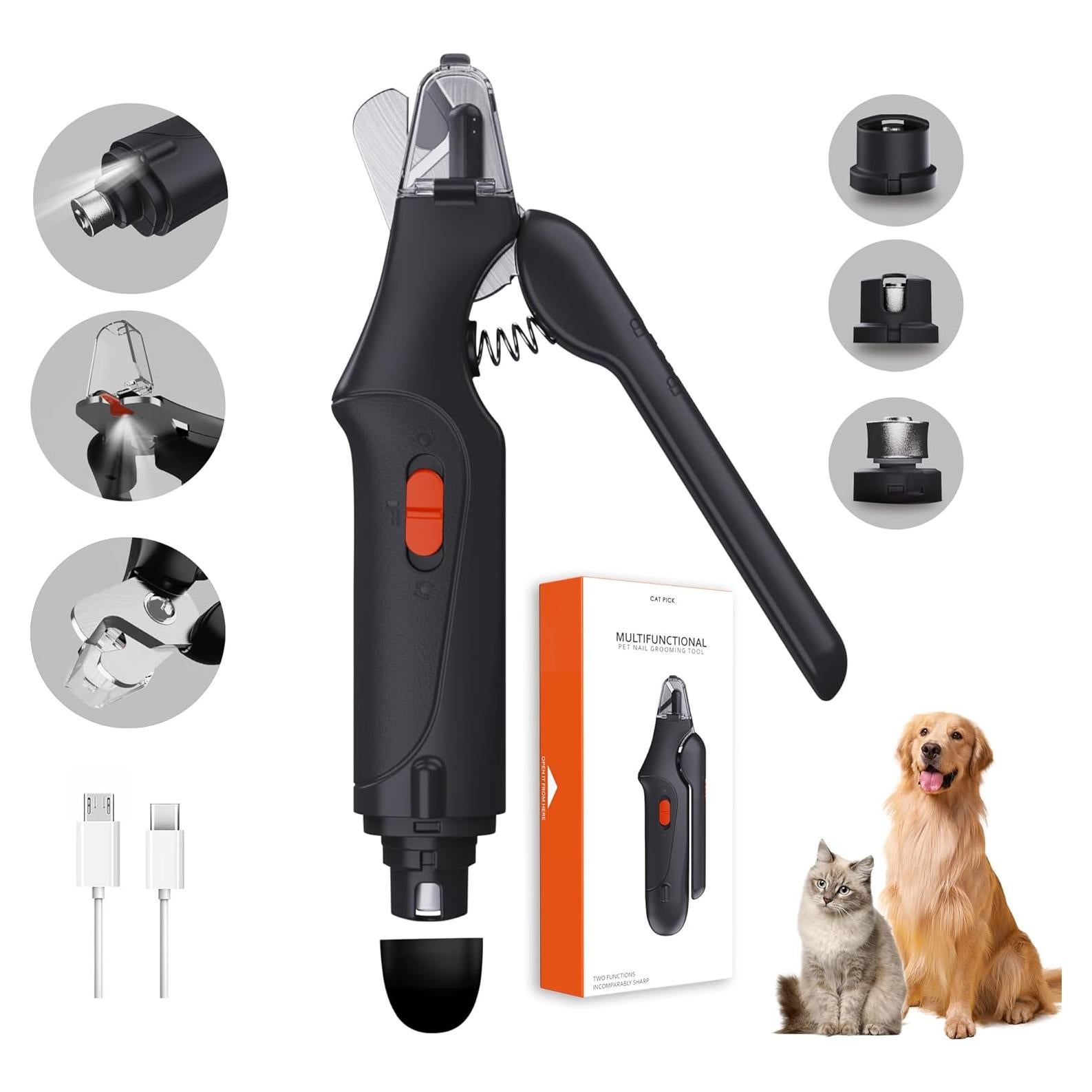 Cortauñas 2 en 1 CATPICK para Perros y Gatos con LED