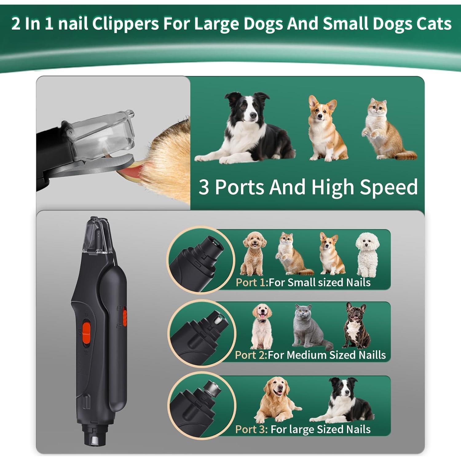 Cortauñas 2 en 1 CATPICK para Perros y Gatos con LED