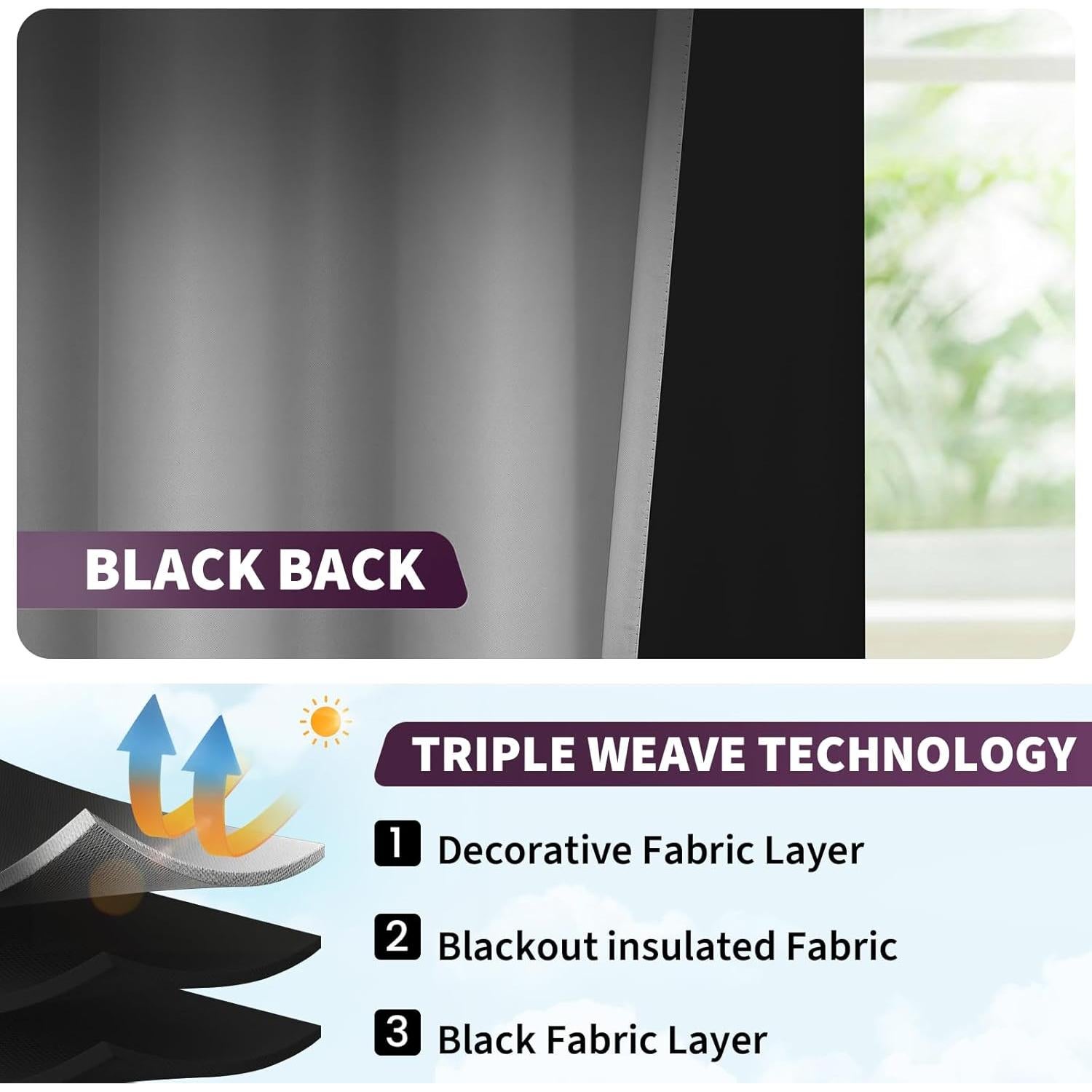 Cortina Opaca Ajustable COSVIYA Ombre 122x86 cm Aislante Térmico