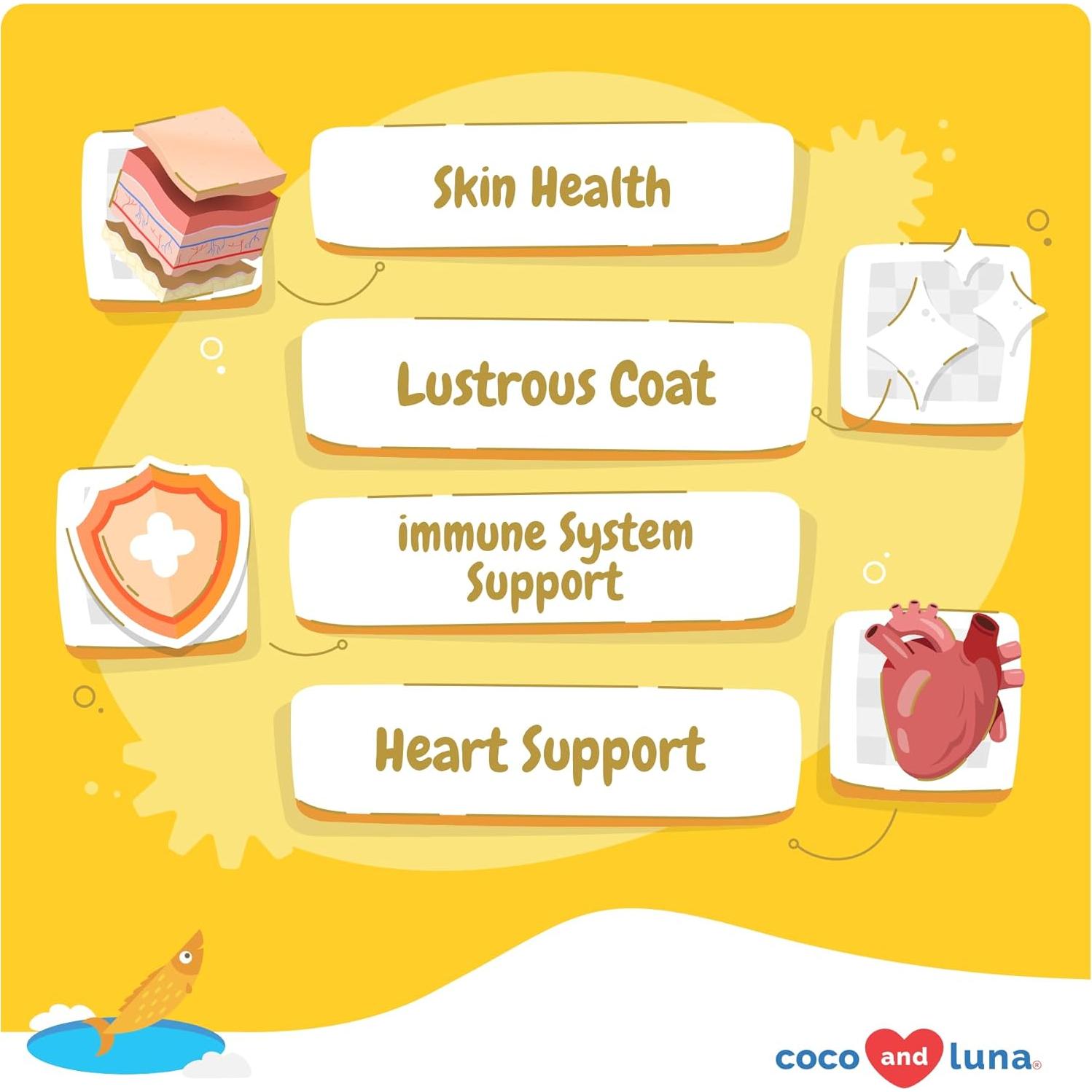 Suplemento Omega 3 para Perros Coco y Luna - 90 Masticables