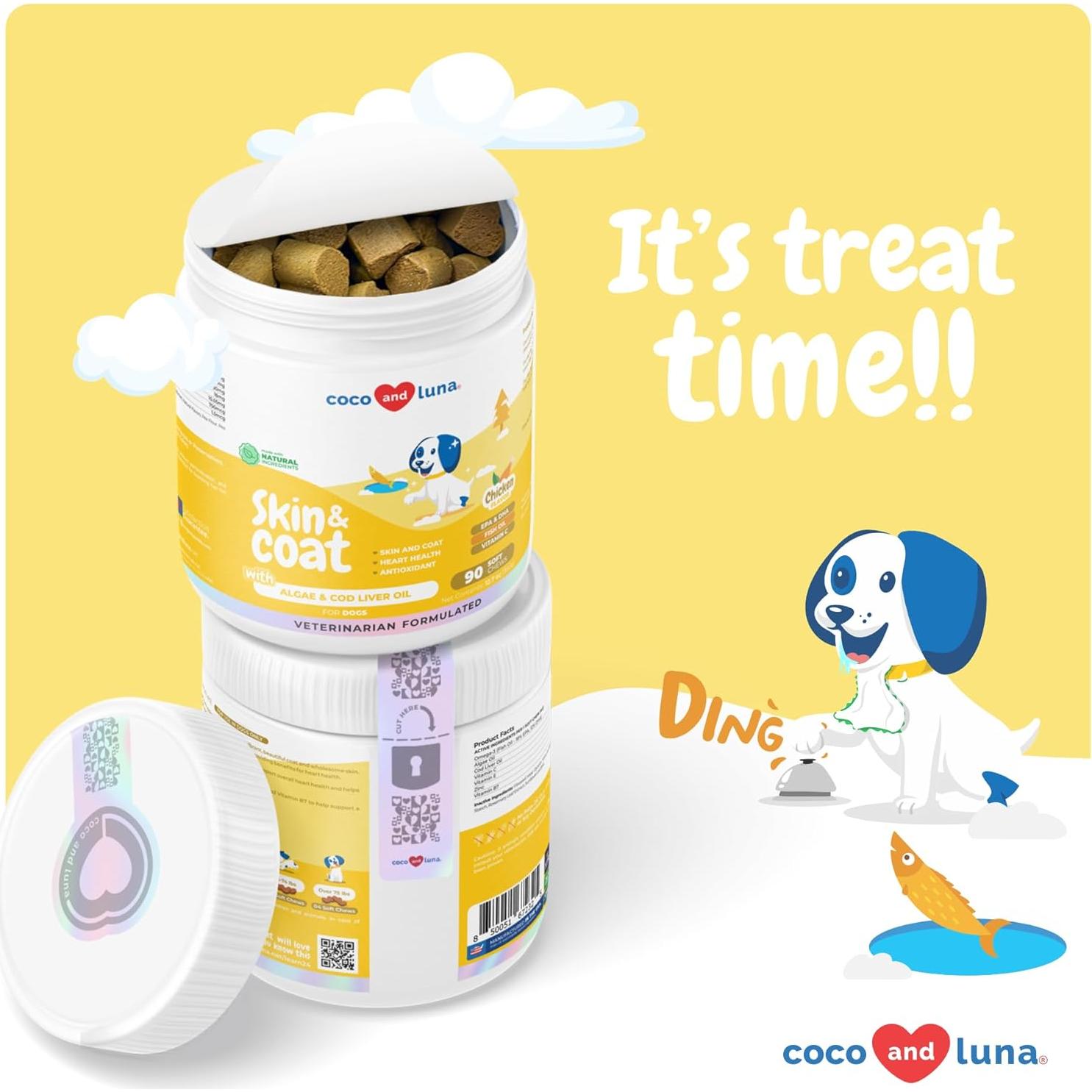 Suplemento Omega 3 para Perros Coco y Luna - 90 Masticables