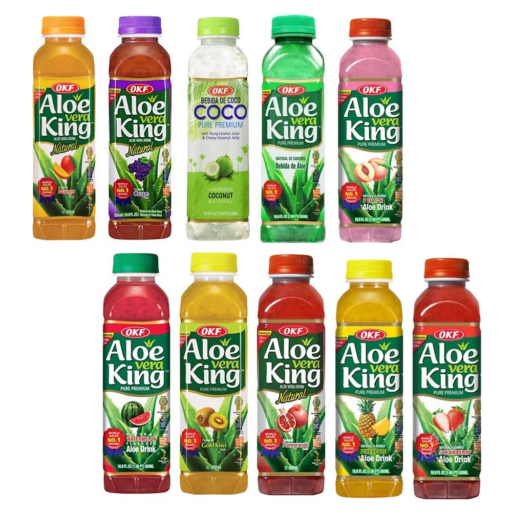 Bebida de Aloe Vera OKF 500ml - Paquete de 10 Sabores