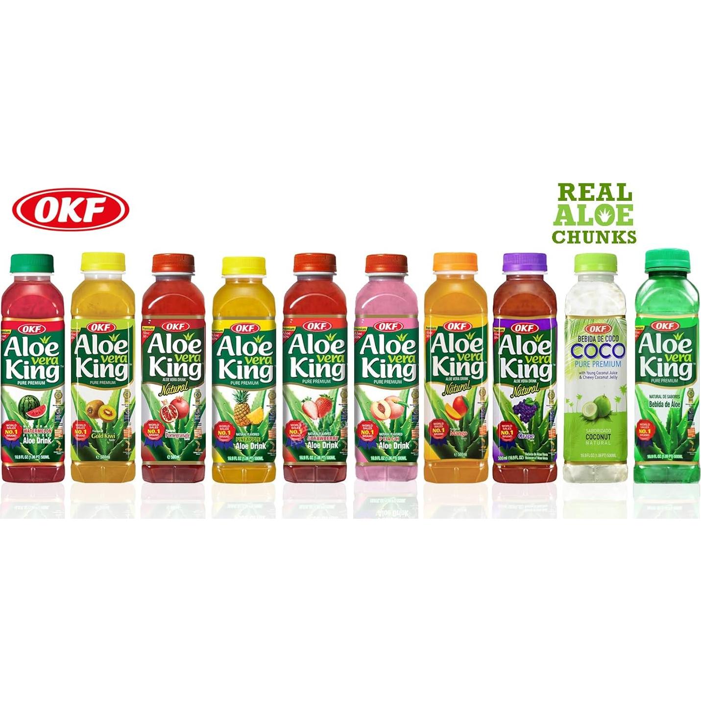 Bebida de Aloe Vera OKF 500ml - Paquete de 10 Sabores