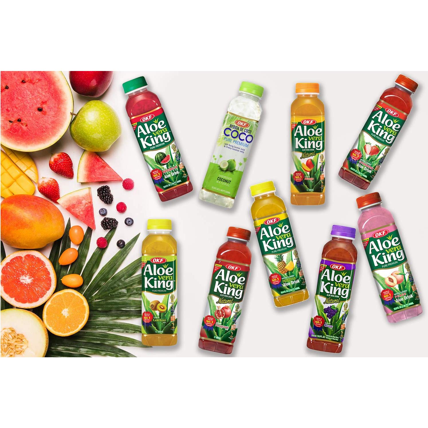 Bebida de Aloe Vera OKF 500ml - Paquete de 10 Sabores