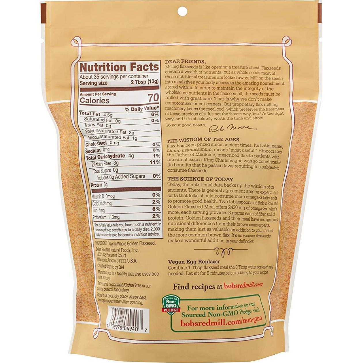 Harina de Semilla de Lino Dorado Orgánica Bob's Red Mill 1360 g