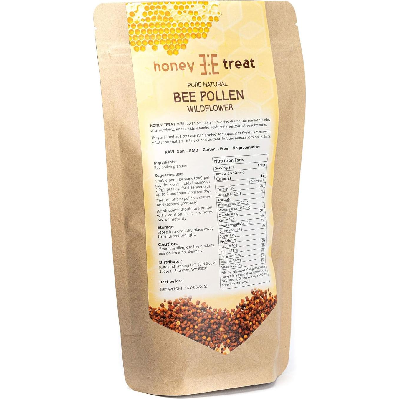 Gránulos de Polen de Abeja Honey Treat 454g Puro Natural