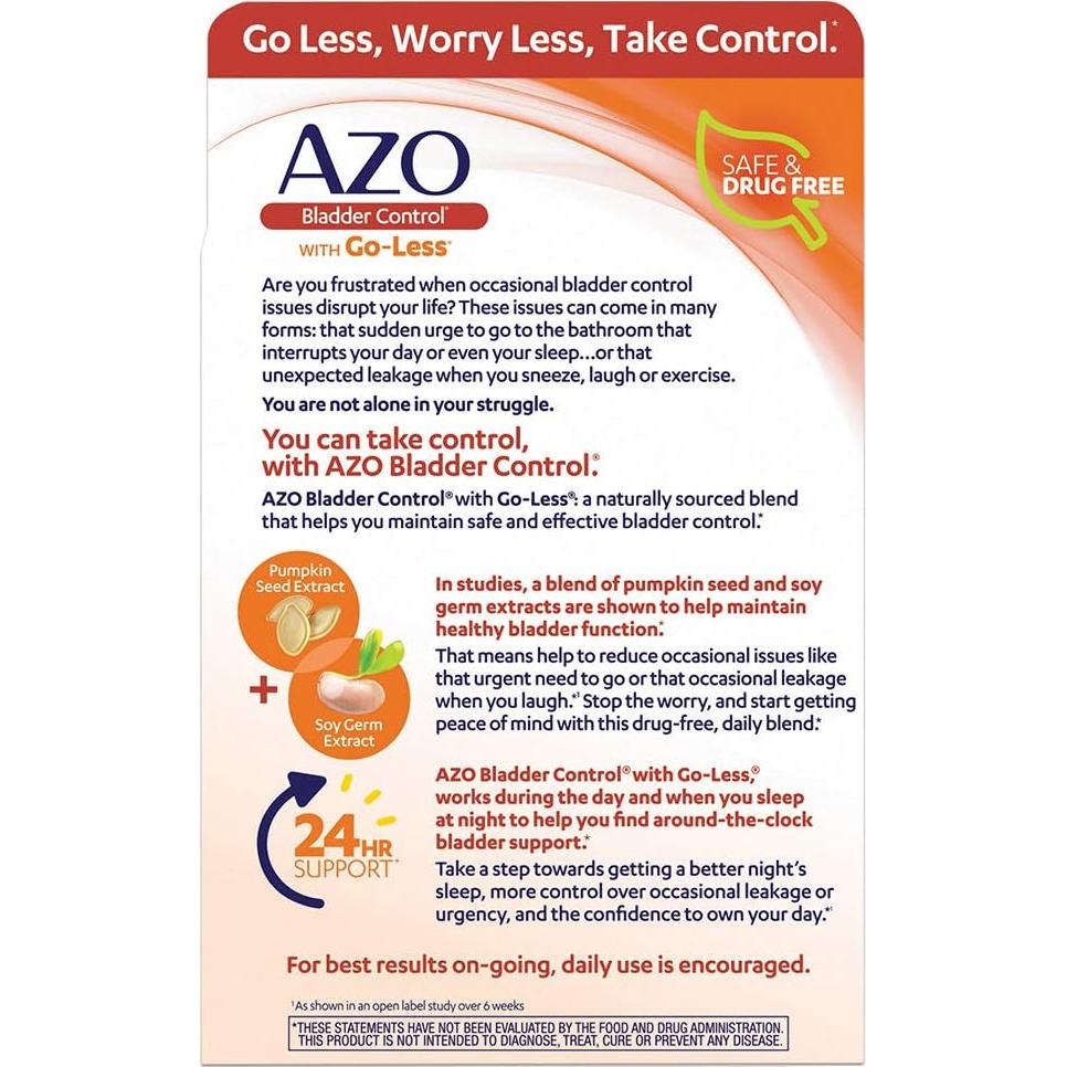 AZO Control de Vejiga Go-Less 54 Cápsulas Suplemento Natural