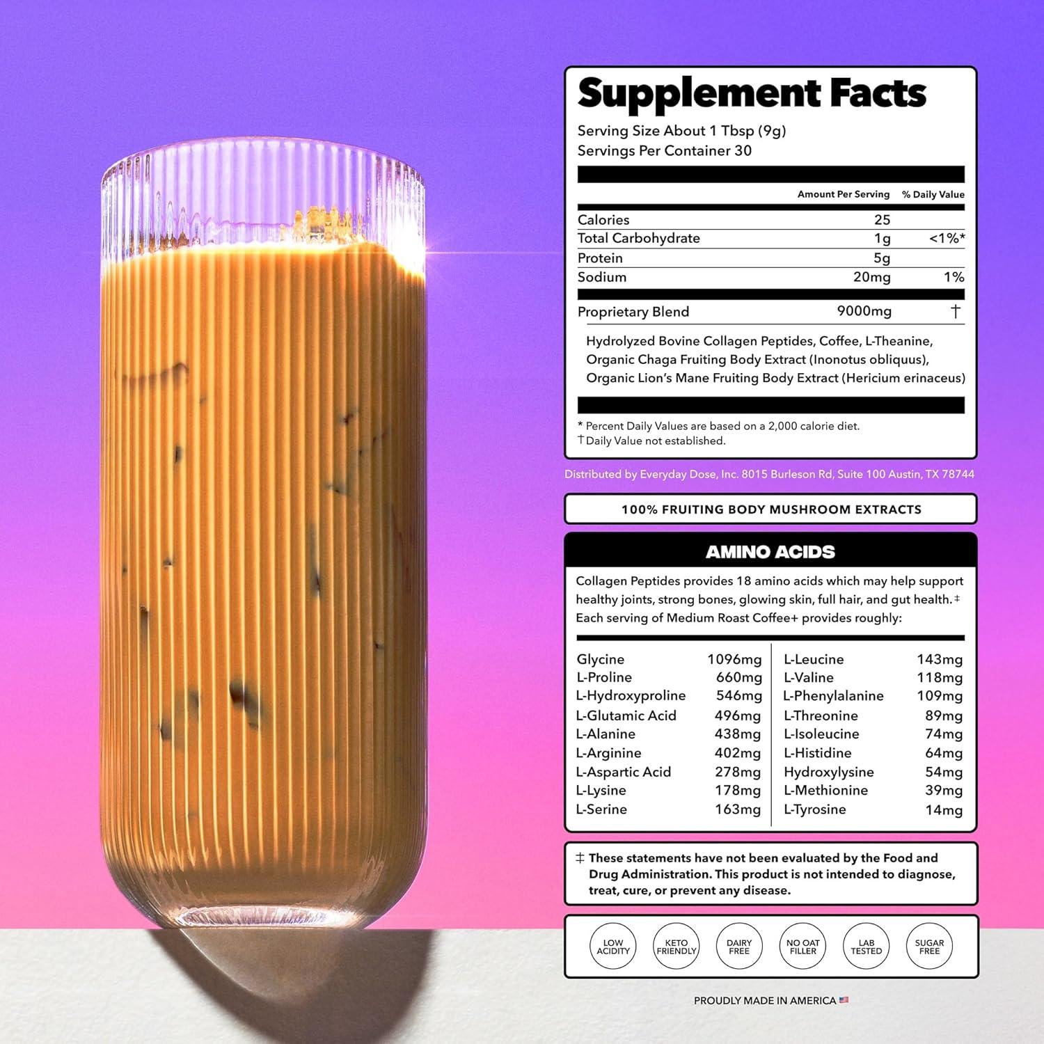 Café de Hongos Everyday Dose Tostado Medio 90mg Cafeína 30 Porciones