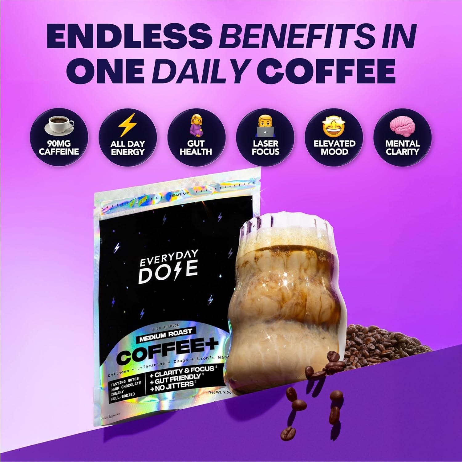 Café de Hongos Everyday Dose Tostado Medio 90mg Cafeína 30 Porciones