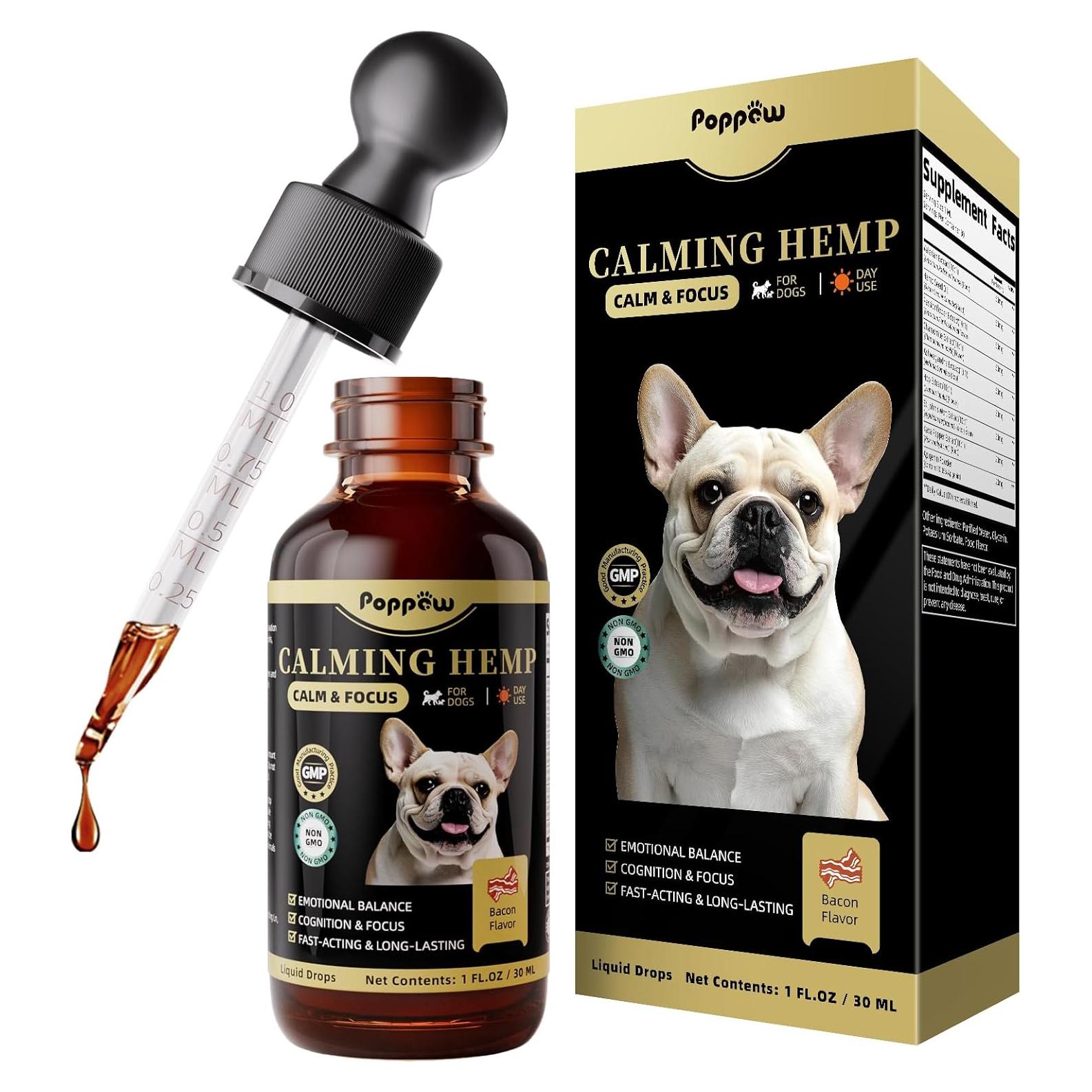 Gotas Calmantes para Perros POPPAW 30ml Sabor Tocino