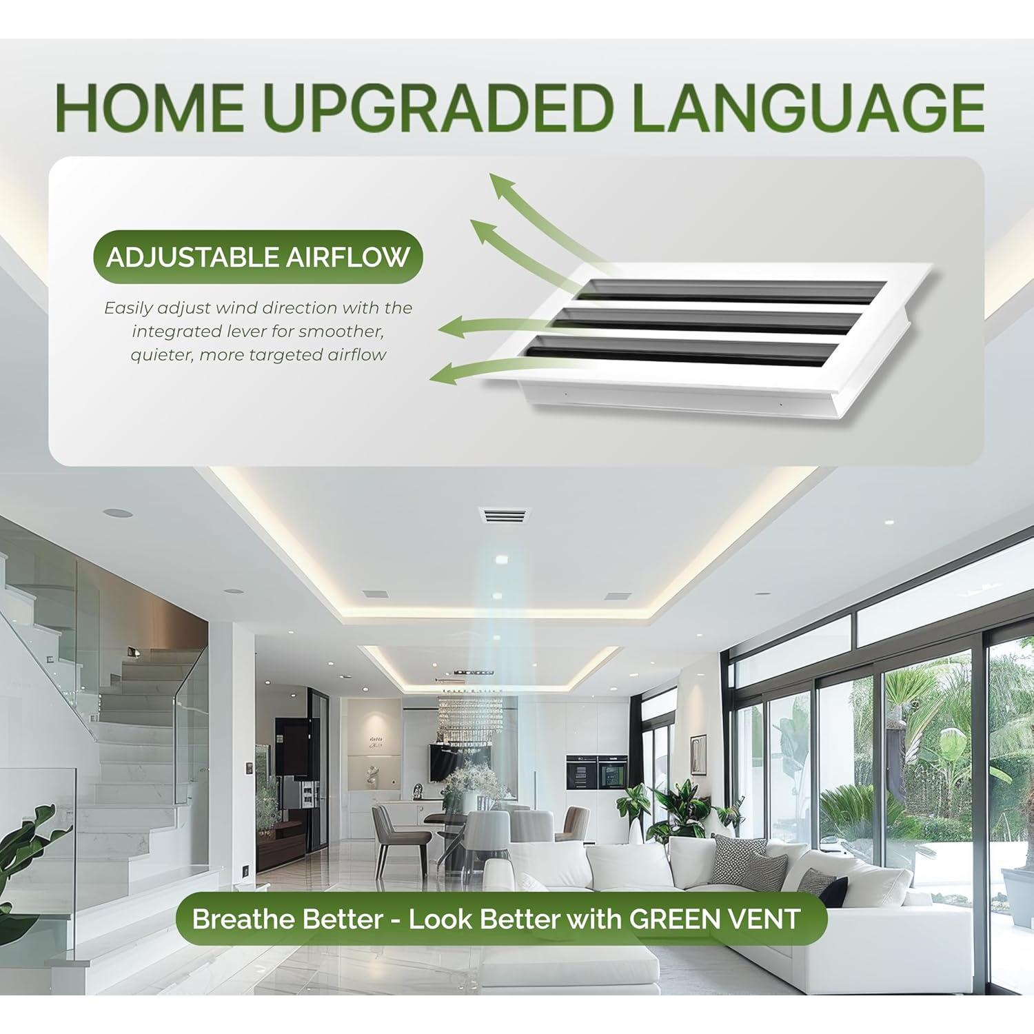 Cubierta de Ventilación 10x4 Aluminio Blanco Green Vent