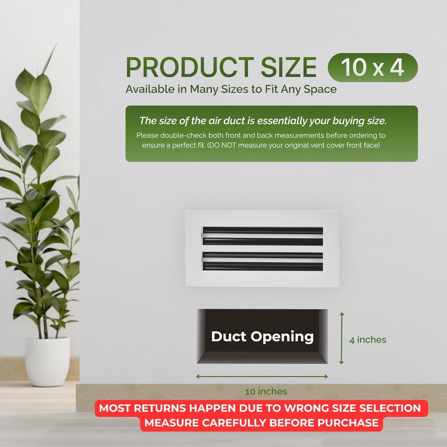 Cubierta de Ventilación 10x4 Aluminio Blanco Green Vent