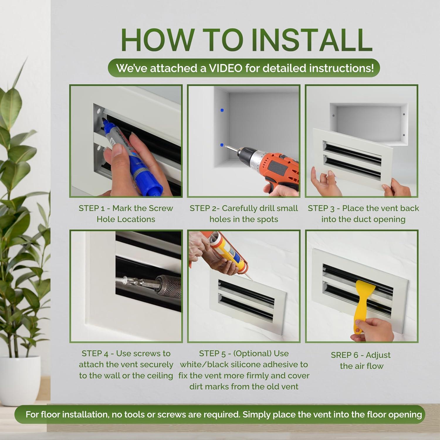 Cubierta de Ventilación 10x4 Aluminio Blanco Green Vent