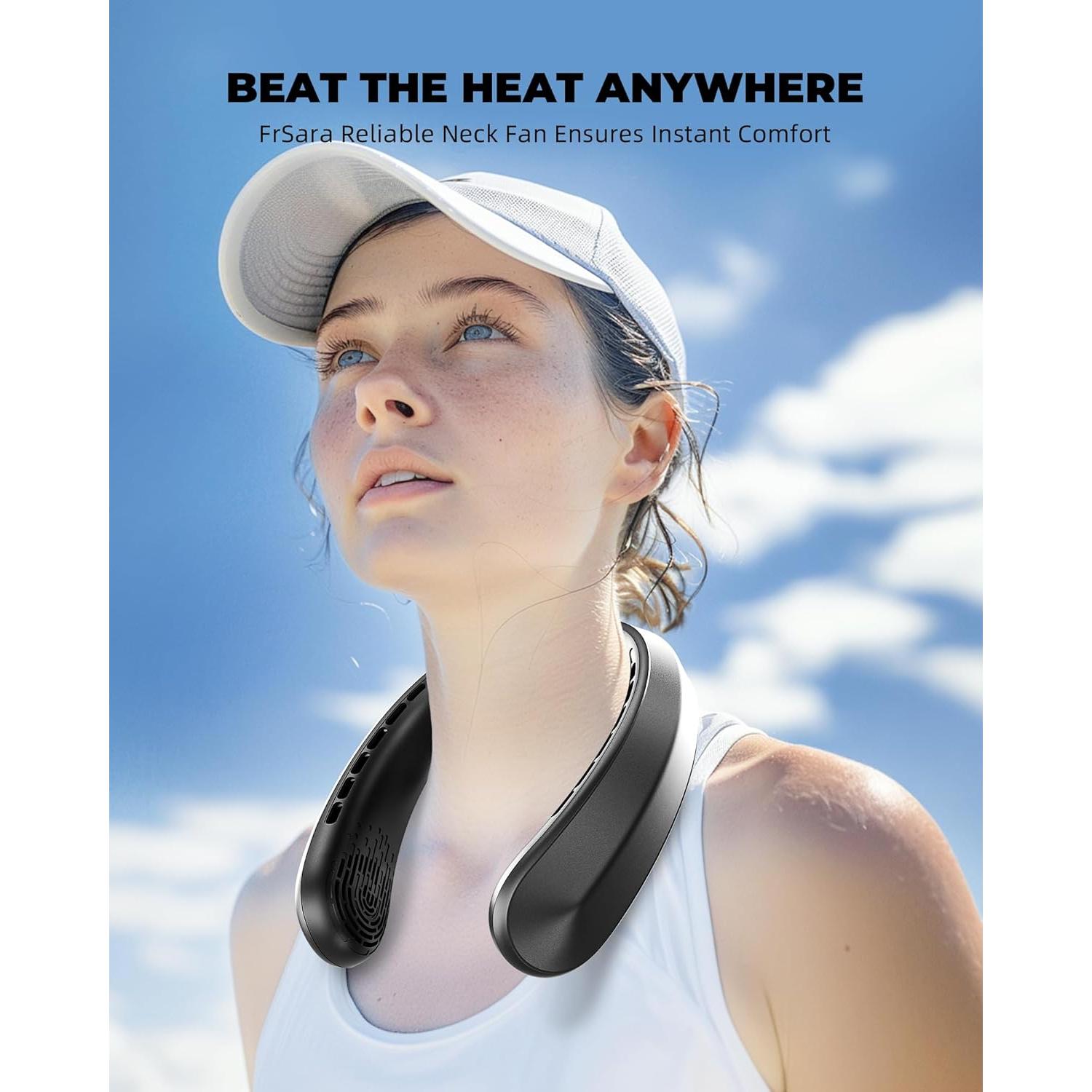 Ventilador de Cuello FrSara S10 Recargable 3 Velocidades Negro