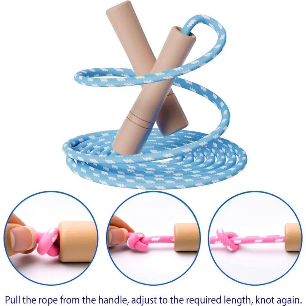 Cuerda de Salto Ajustable Homello para Niños - Algodón y Madera
