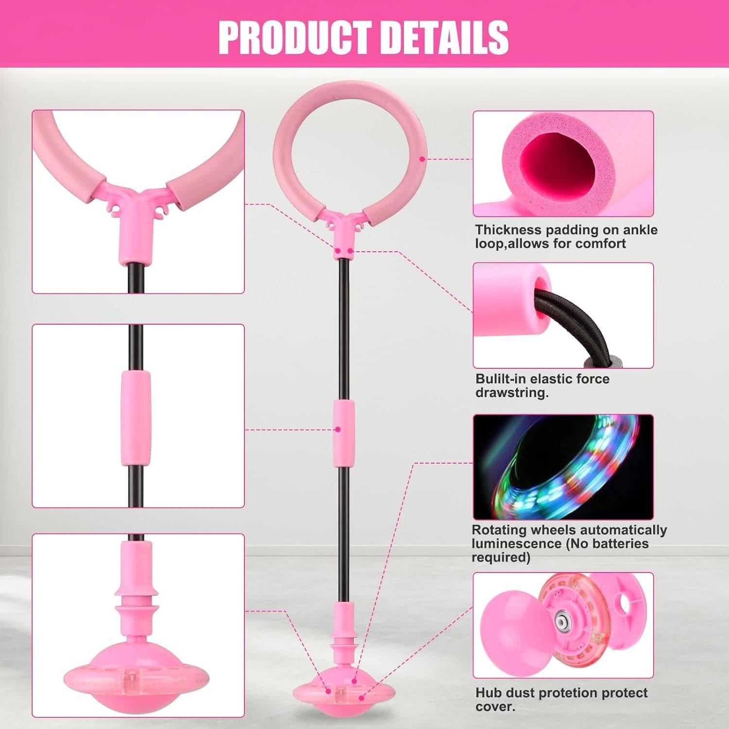 Bola de Salto Chridark Rosa para Niños - Juguete Plegable