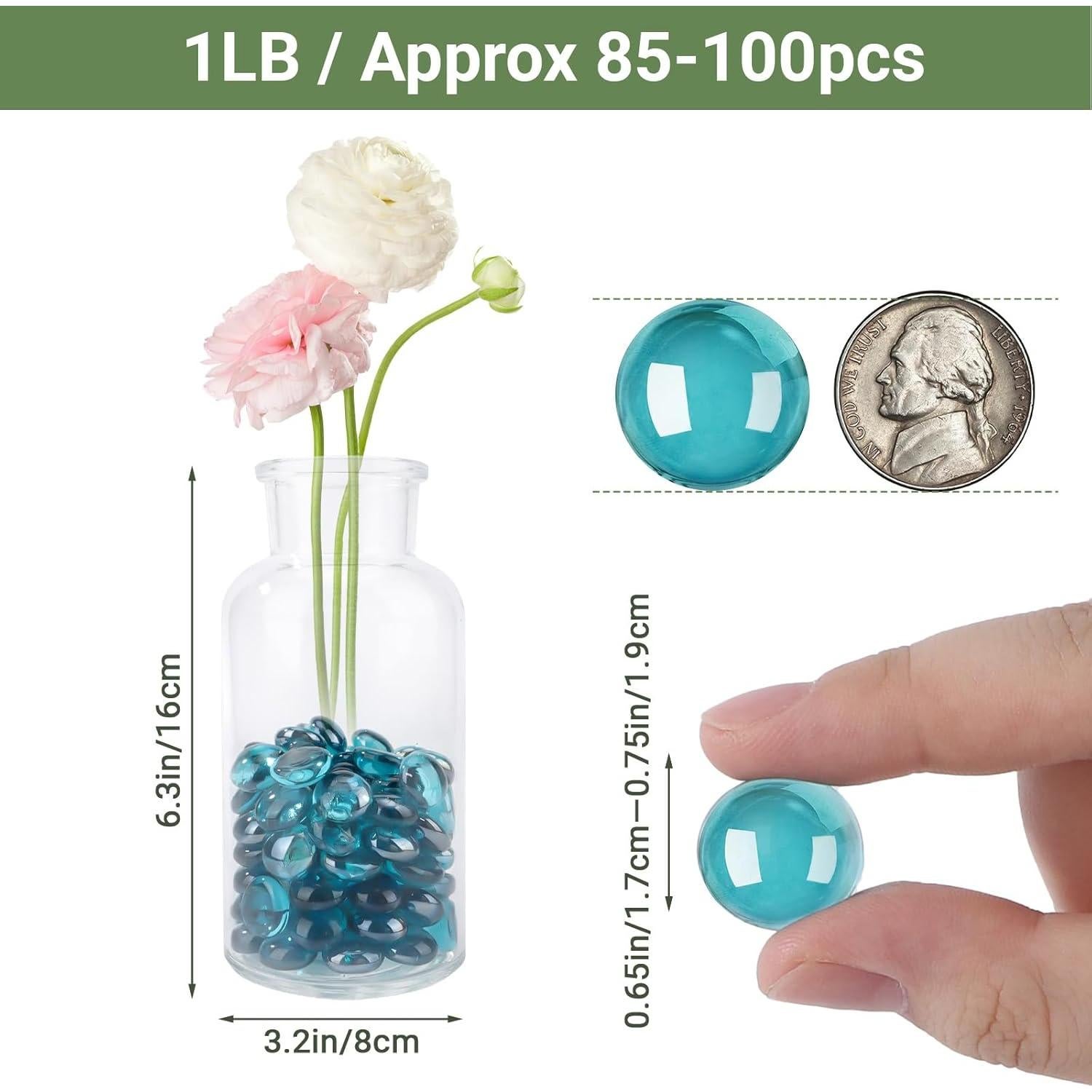 Canicas de Vidrio Azul Suream 0.45 KG para Decoración