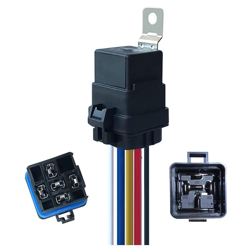 Relé Automotriz Impermeable 40A 12V Meskliu 5 Pines con Arnés
