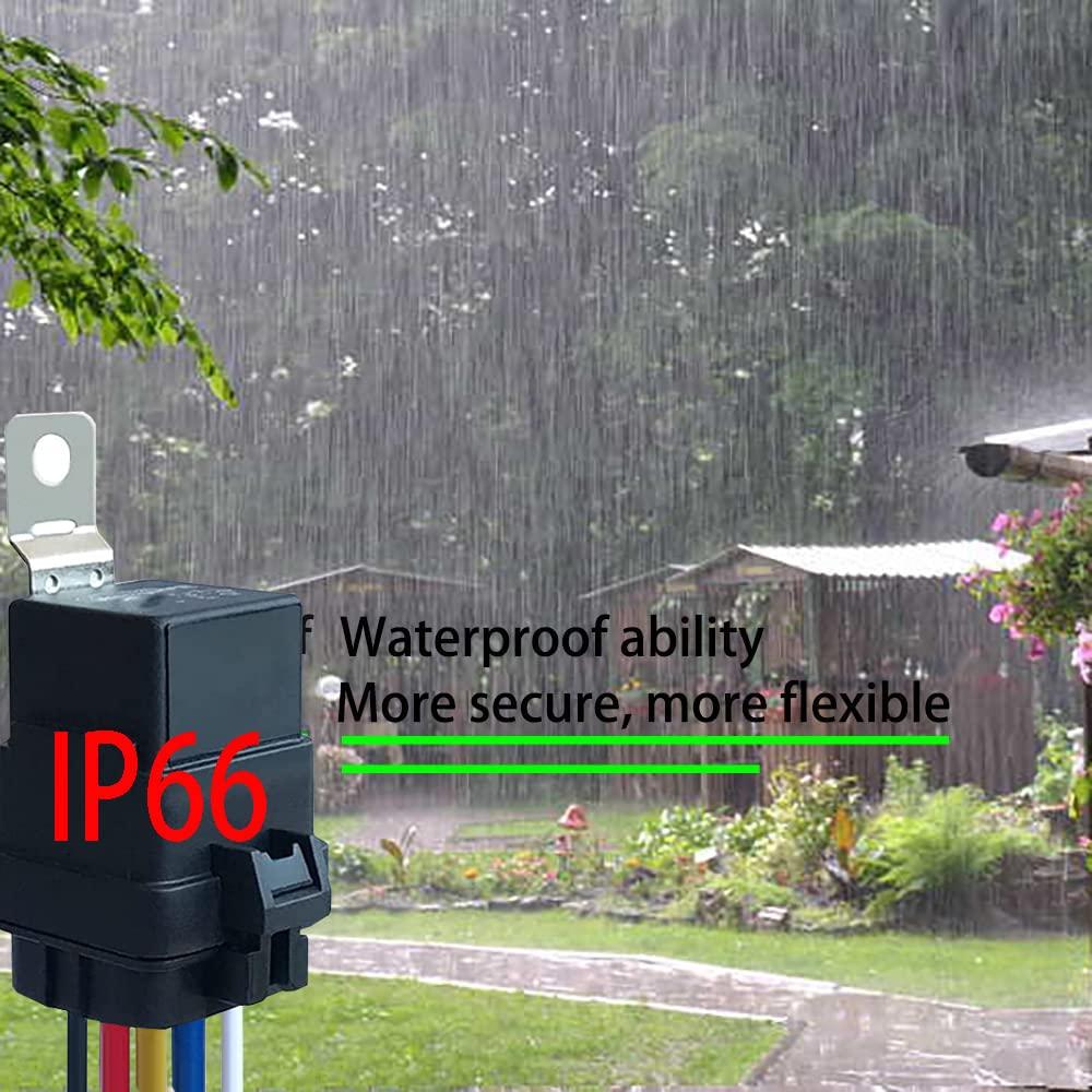 Relé Automotriz Impermeable 40A 12V Meskliu 5 Pines con Arnés