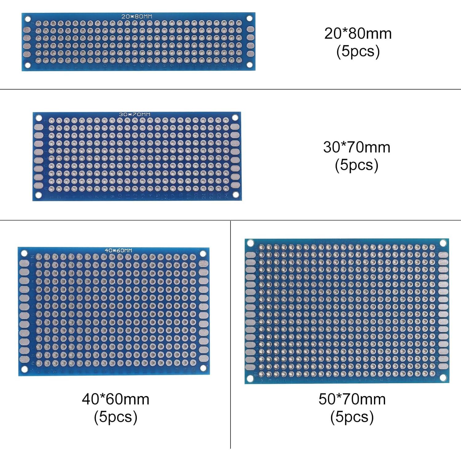 Kit 20PCS Placas PCB Doble Cara ALAMSCN 1.6mm para DIY