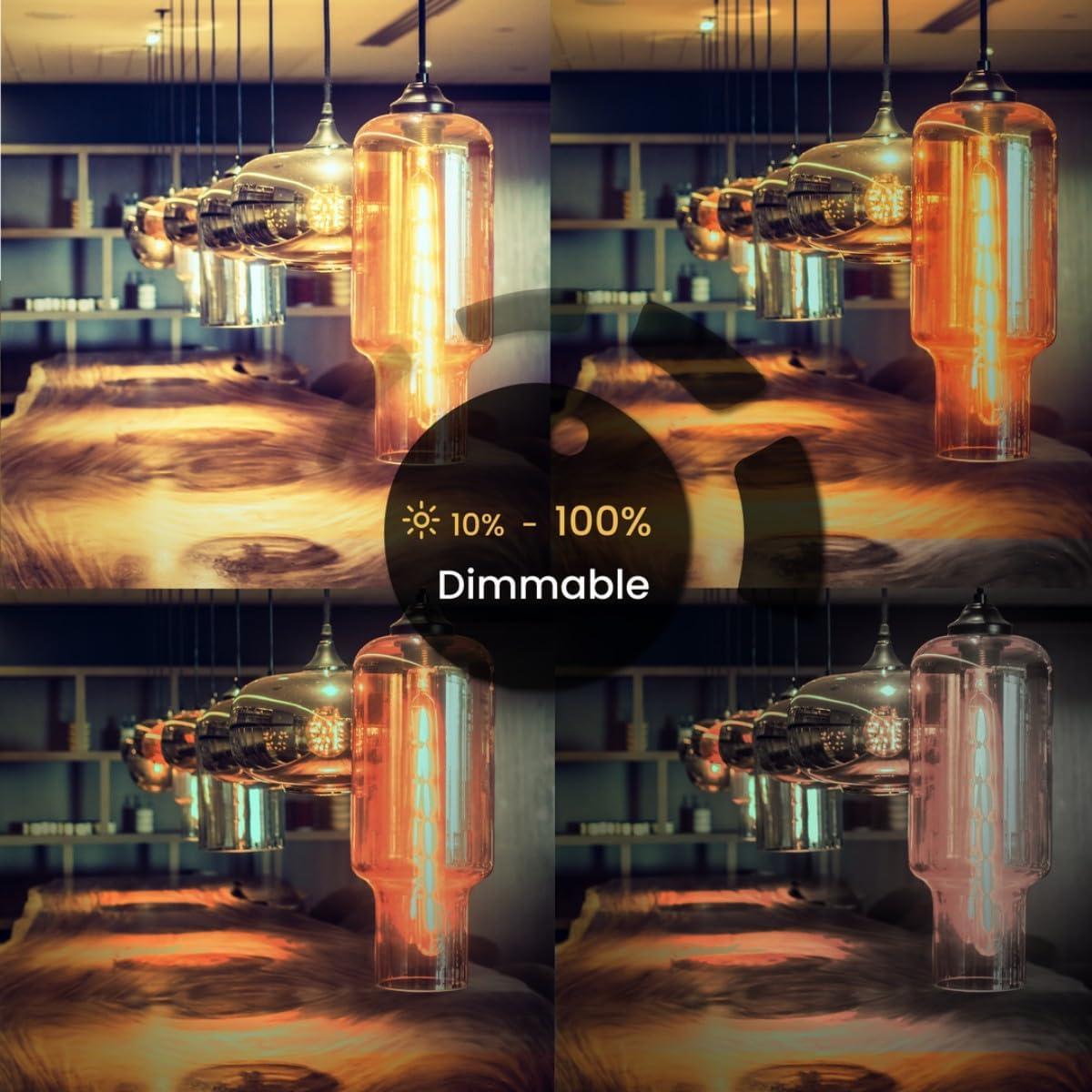 Paquete de 6 bombillas T10 25W E26 regulables blanco cálido