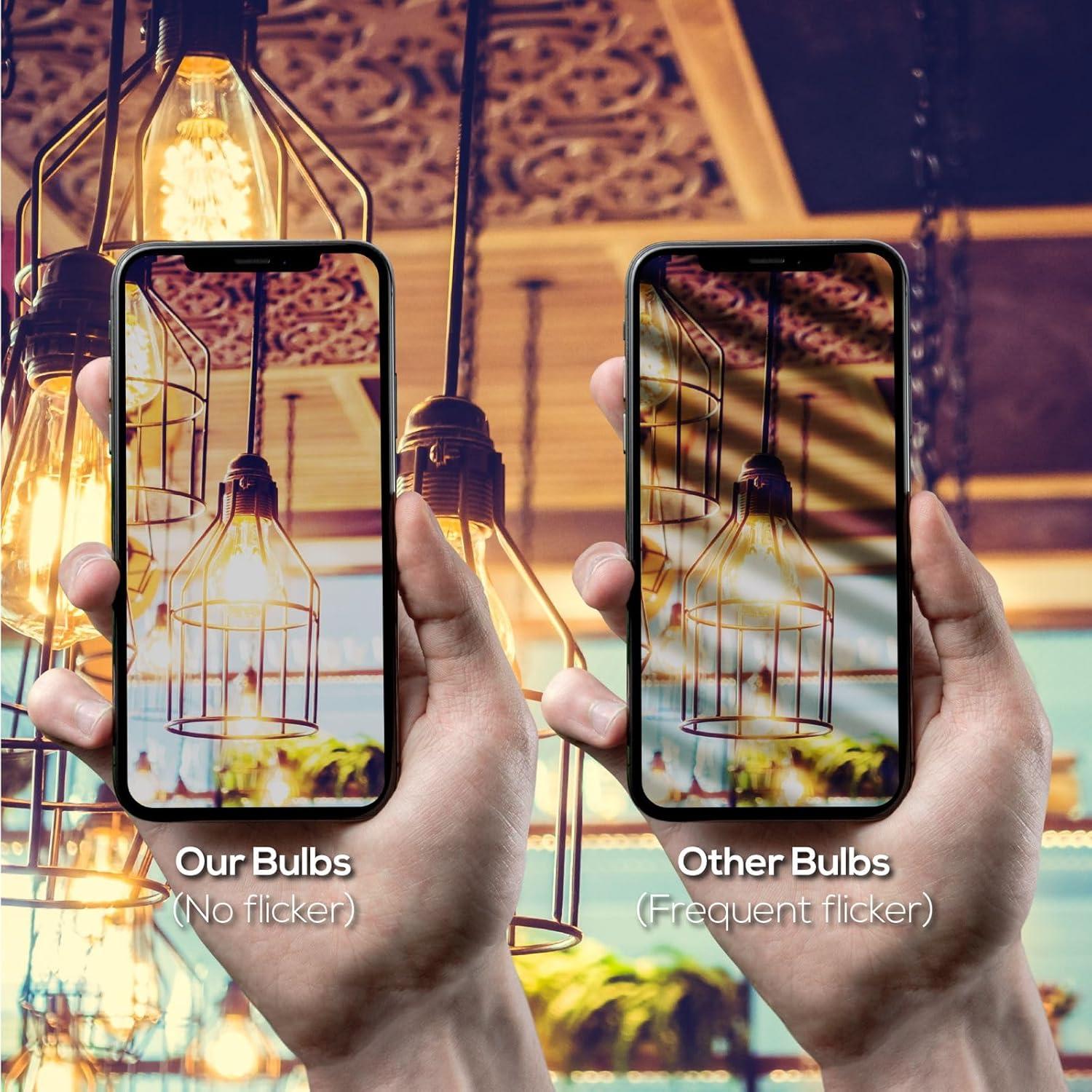 Paquete de 6 bombillas T10 25W E26 regulables blanco cálido