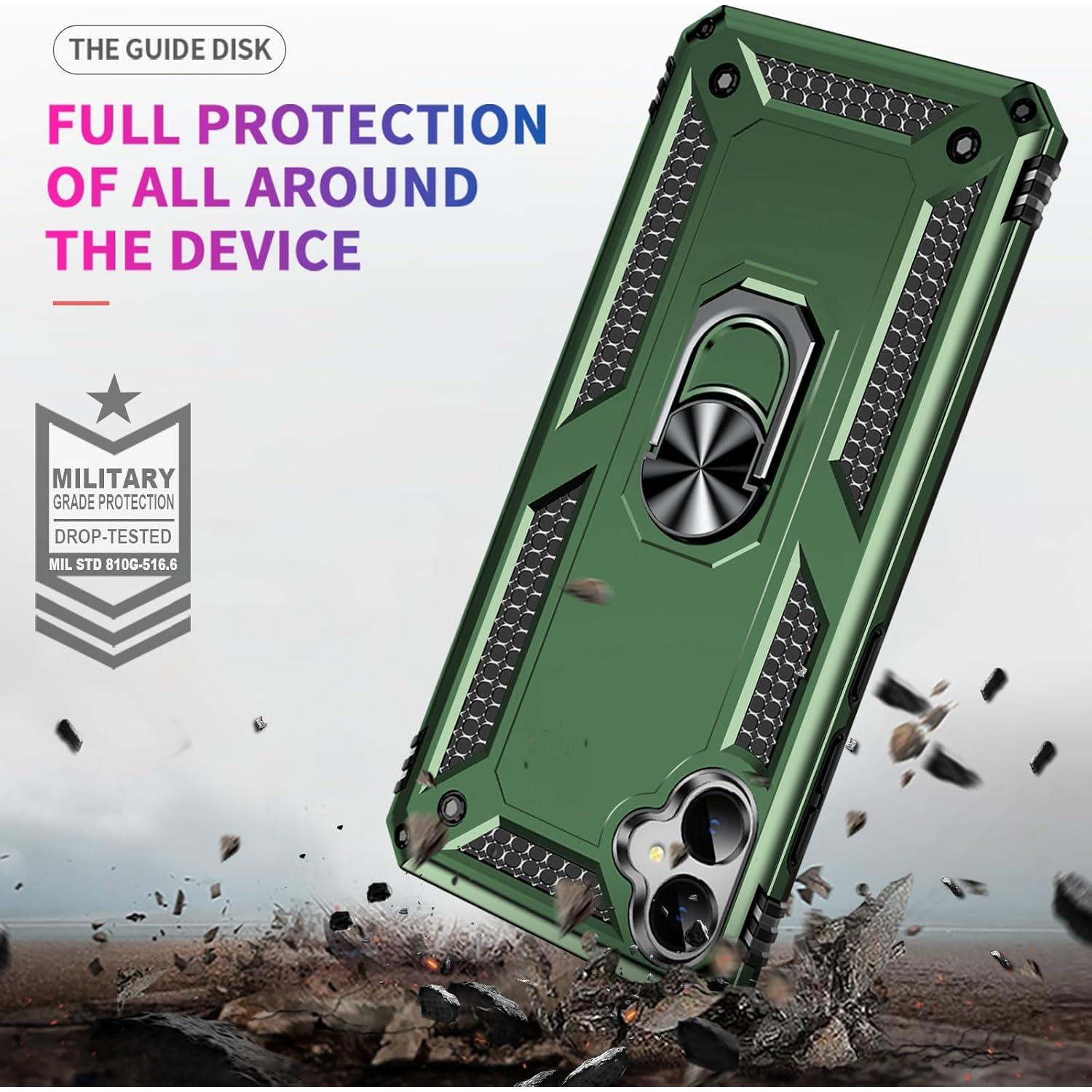 Funda Militar para Samsung Galaxy A05 con Soporte - Verde